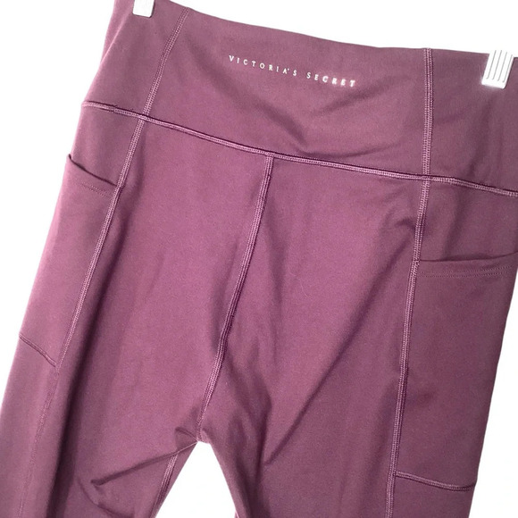 Victoria’s Secret Leggings Sz 12 Red Pockets Burgundy EUC - Picture 4 of 7